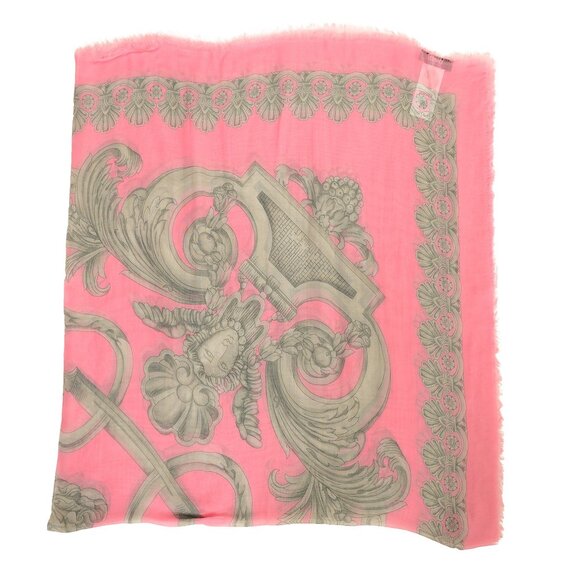 Versace Pink & Gray Heritage Print Shawl Scarf - Picture 1 of 5